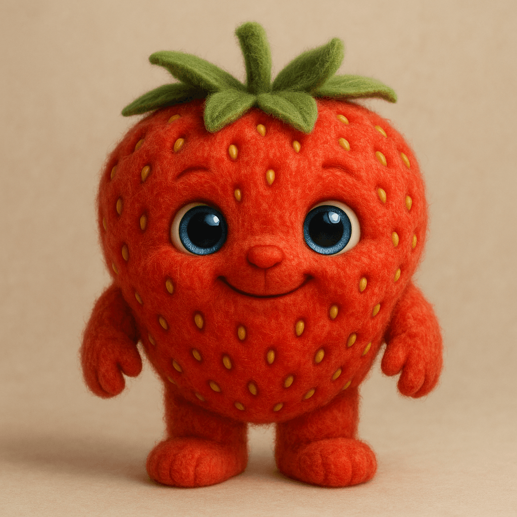 Strawberry character soft and plush - ChatGPT Image