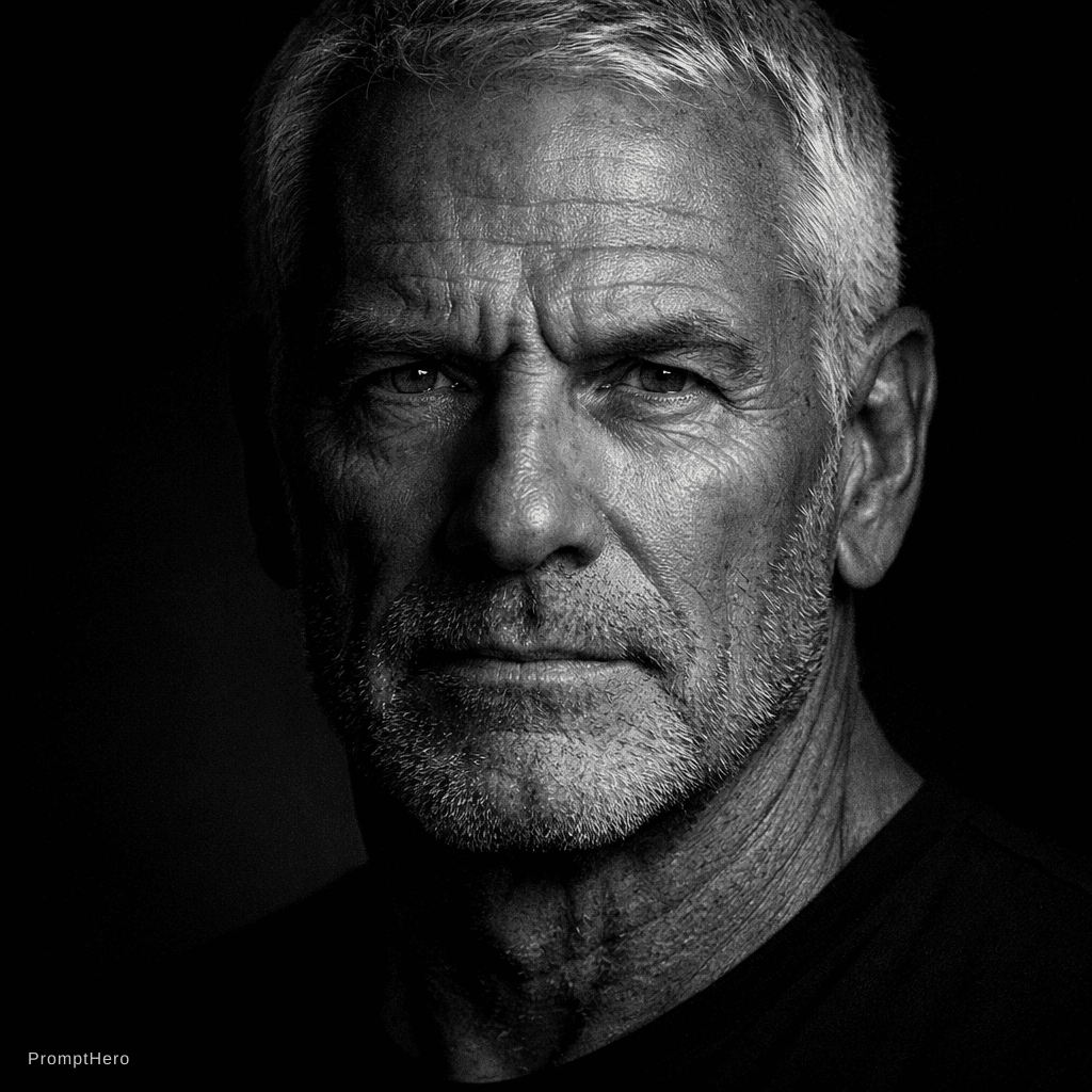 ChatGPT Image prompt: High-definition black and white portrait of an att... - ChatGPT Image