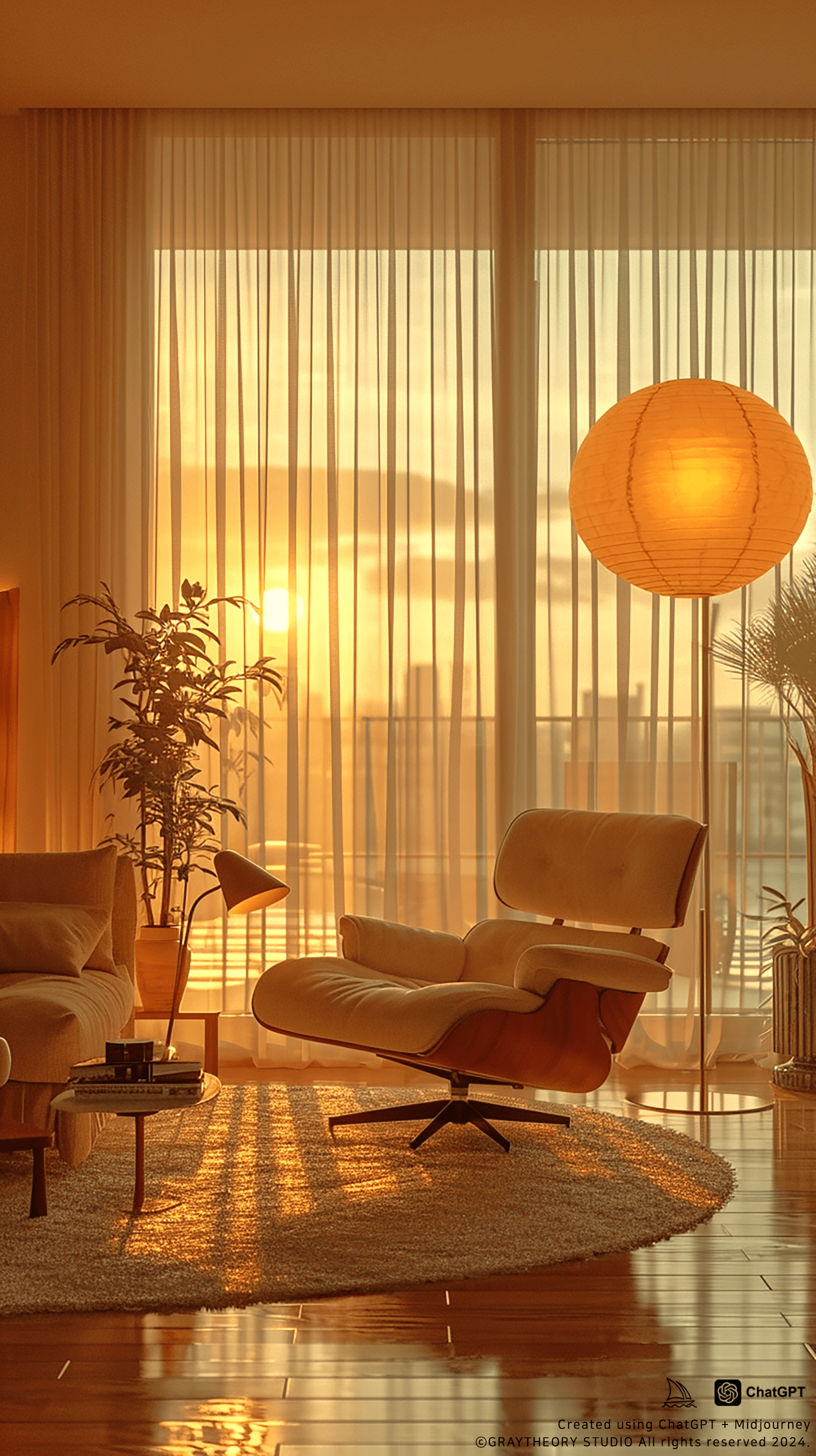 Midjourney prompt: mid-sized living room with a candid angle, dieter ... - Midjourney