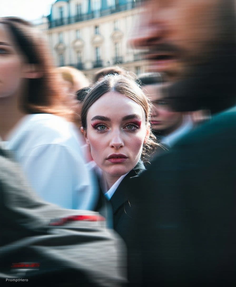 Stable Diffusion prompt: Paparazzi-style extreme close-up photo of a woman ... - Stable Diffusion