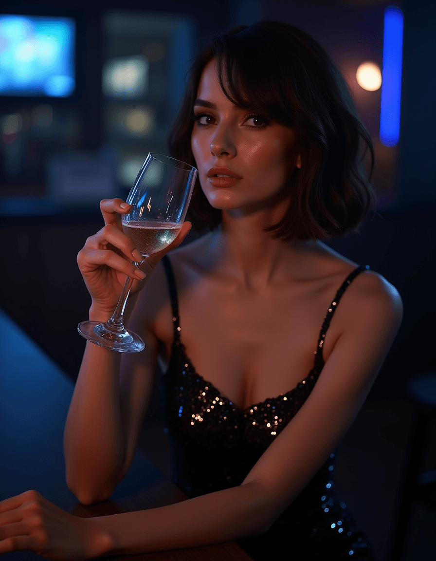 FLUX prompt: photograph of a woman, short brunette hair, wearin... - FLUX