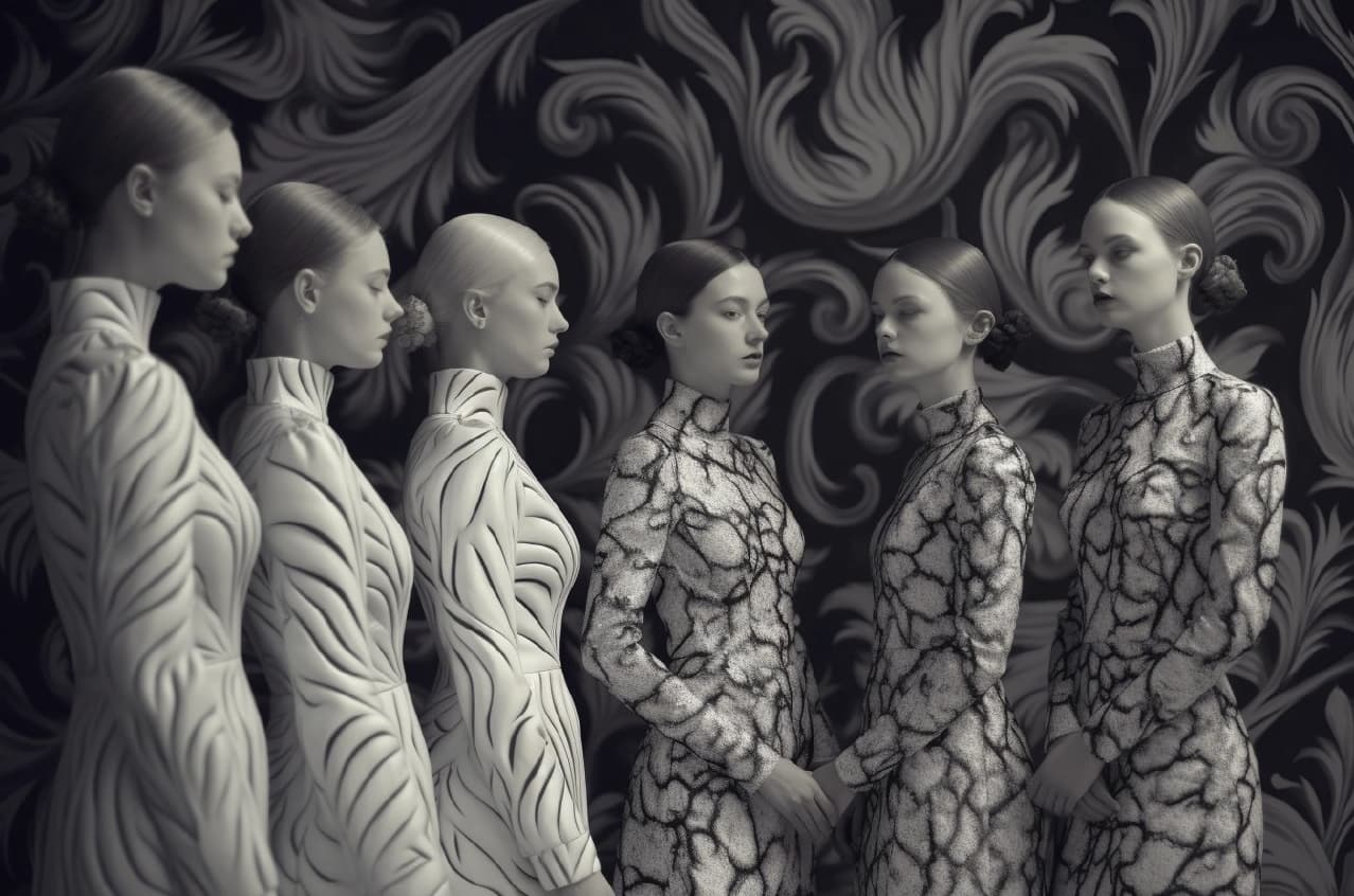 Midjourney prompt: a group of women standing next to each other, insp... - Midjourney