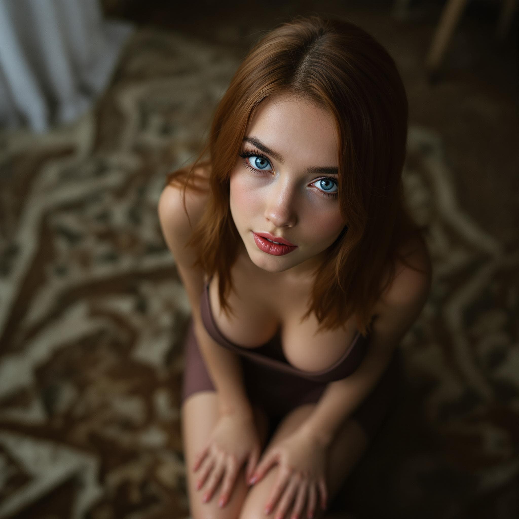 FLUX prompt: Shot from above, 20 years old girl, [slim girl, sl... - FLUX