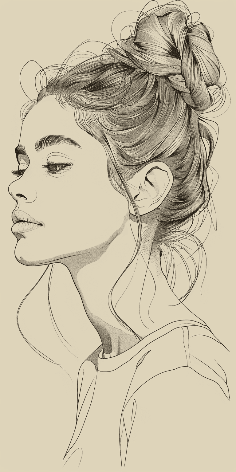 Midjourney prompt: A minimalist sketch of a woman, delicate, very bas... - Midjourney