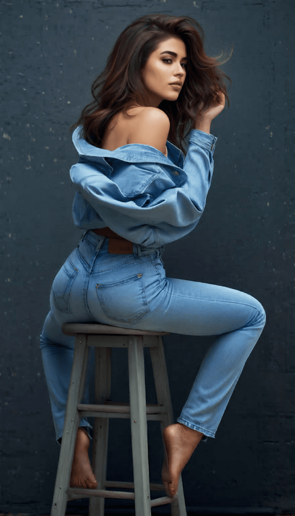 Stable Diffusion prompt: The image features a woman standing on a stool, we... - Stable Diffusion