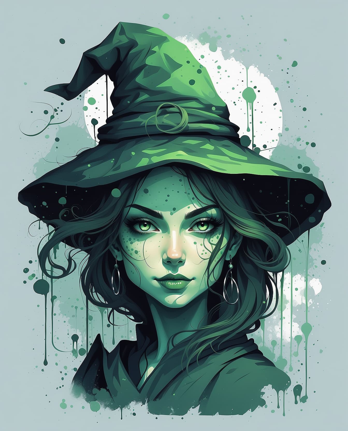 Stable Diffusion prompt: 98. A detailed illustration face evil witch ,magic... - Stable Diffusion