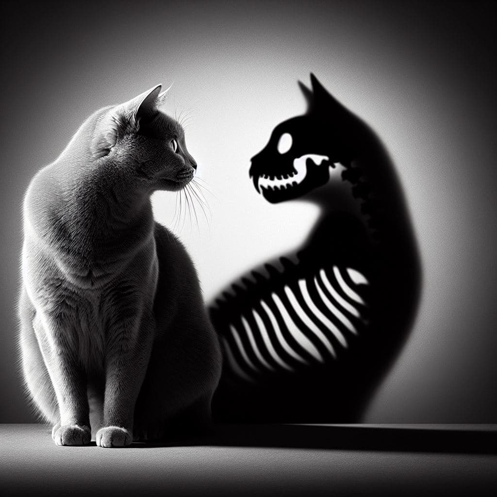 DALL·E prompt: A profile view of a very beautiful cat, with its s... - DALL·E