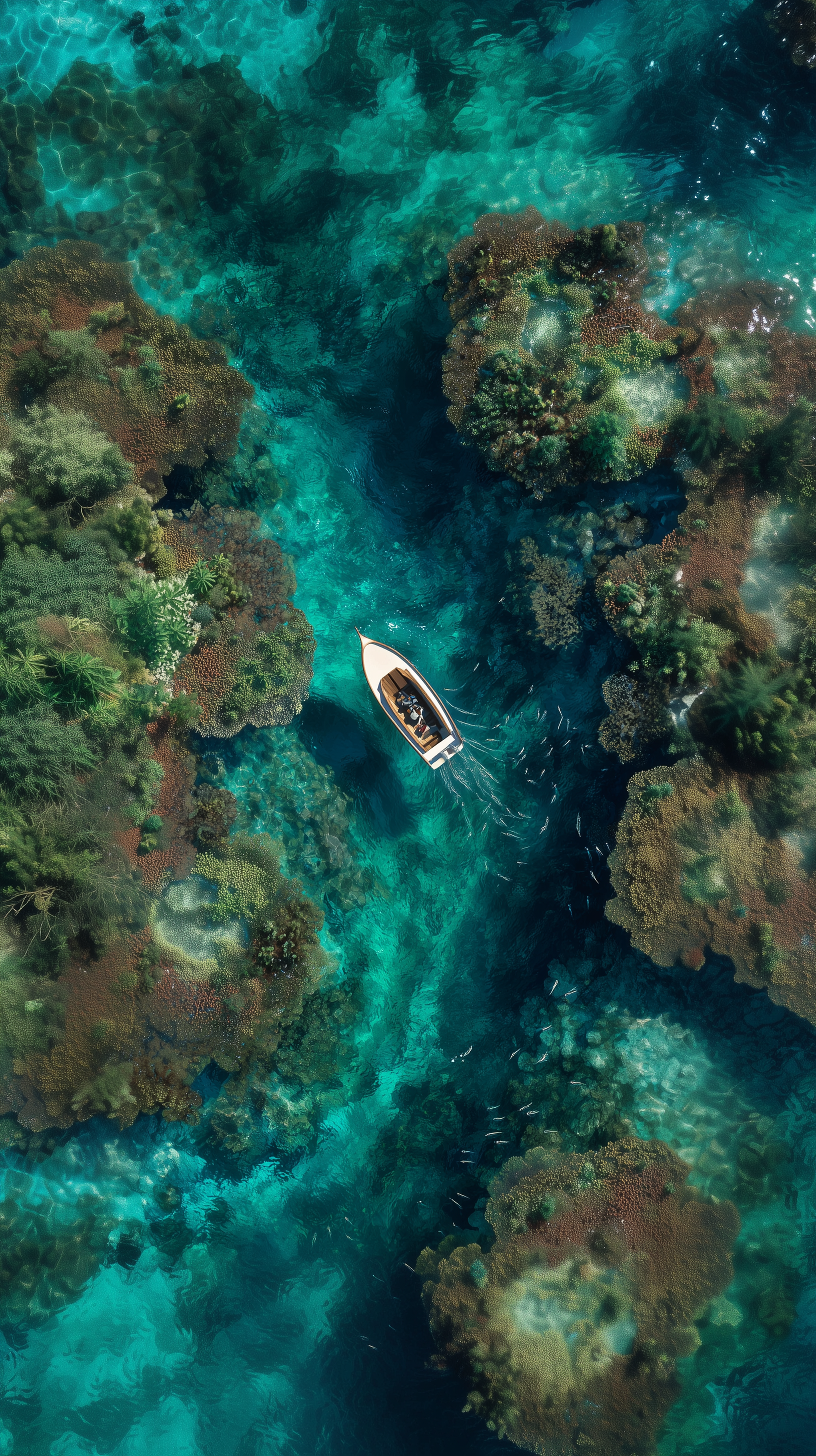 Midjourney prompt: aerial shot, crystal clear underwater canyons on l... - Midjourney