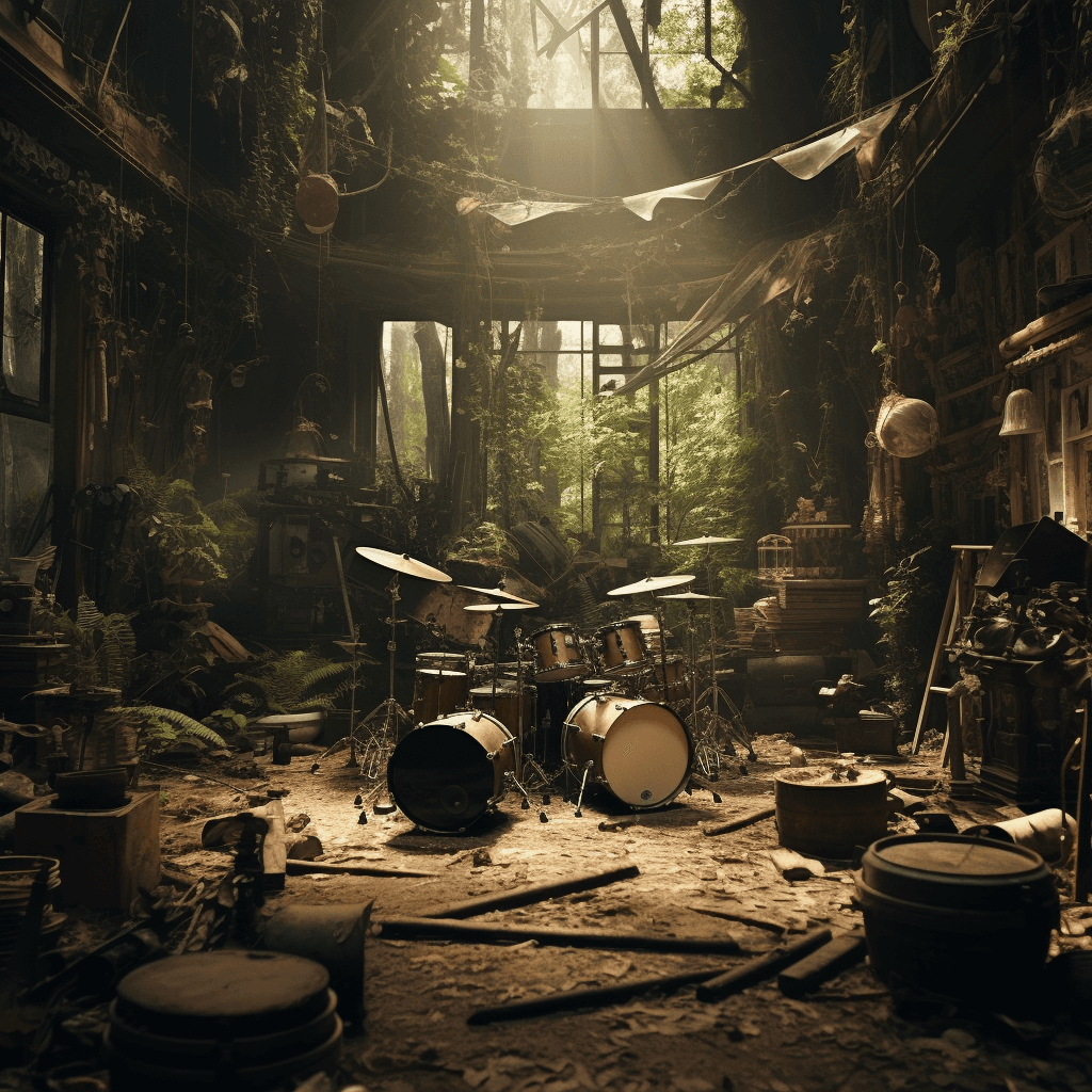 Lost place of an music store - Midjourney