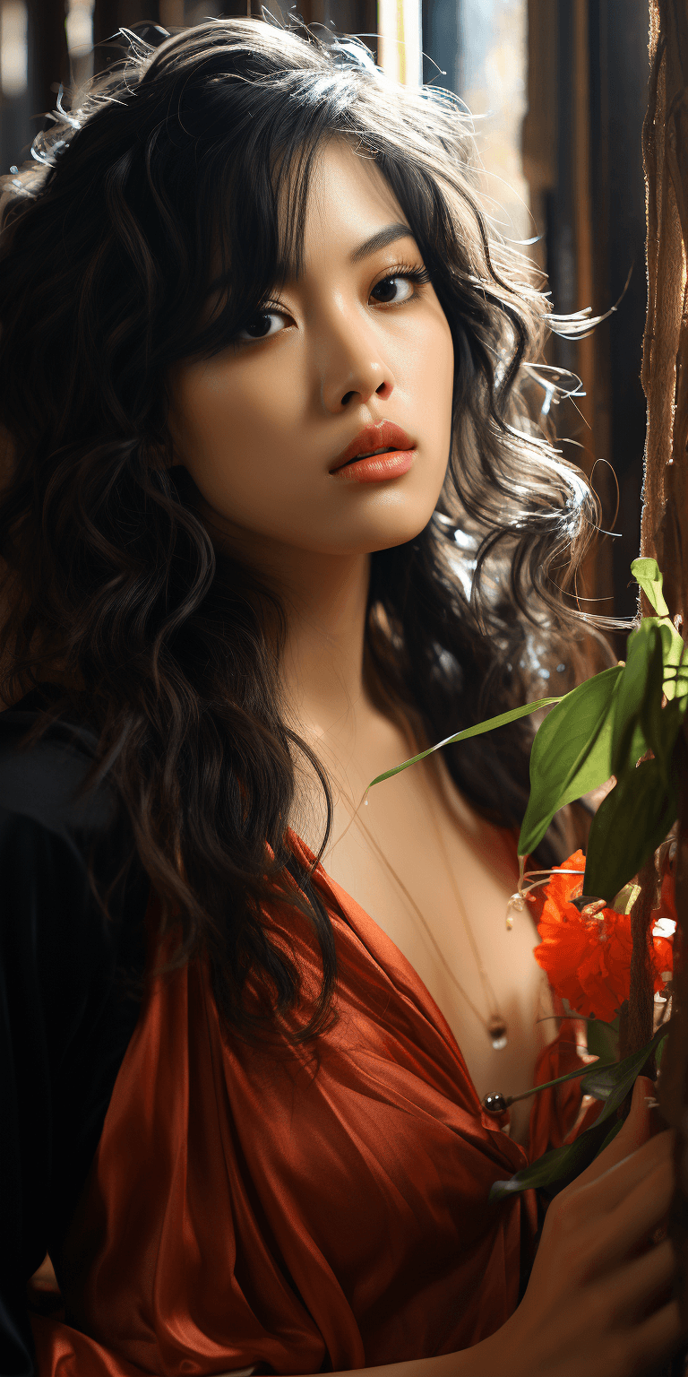 Midjourney prompt: an Asian woman in stockings, in the style of unrea... - Midjourney