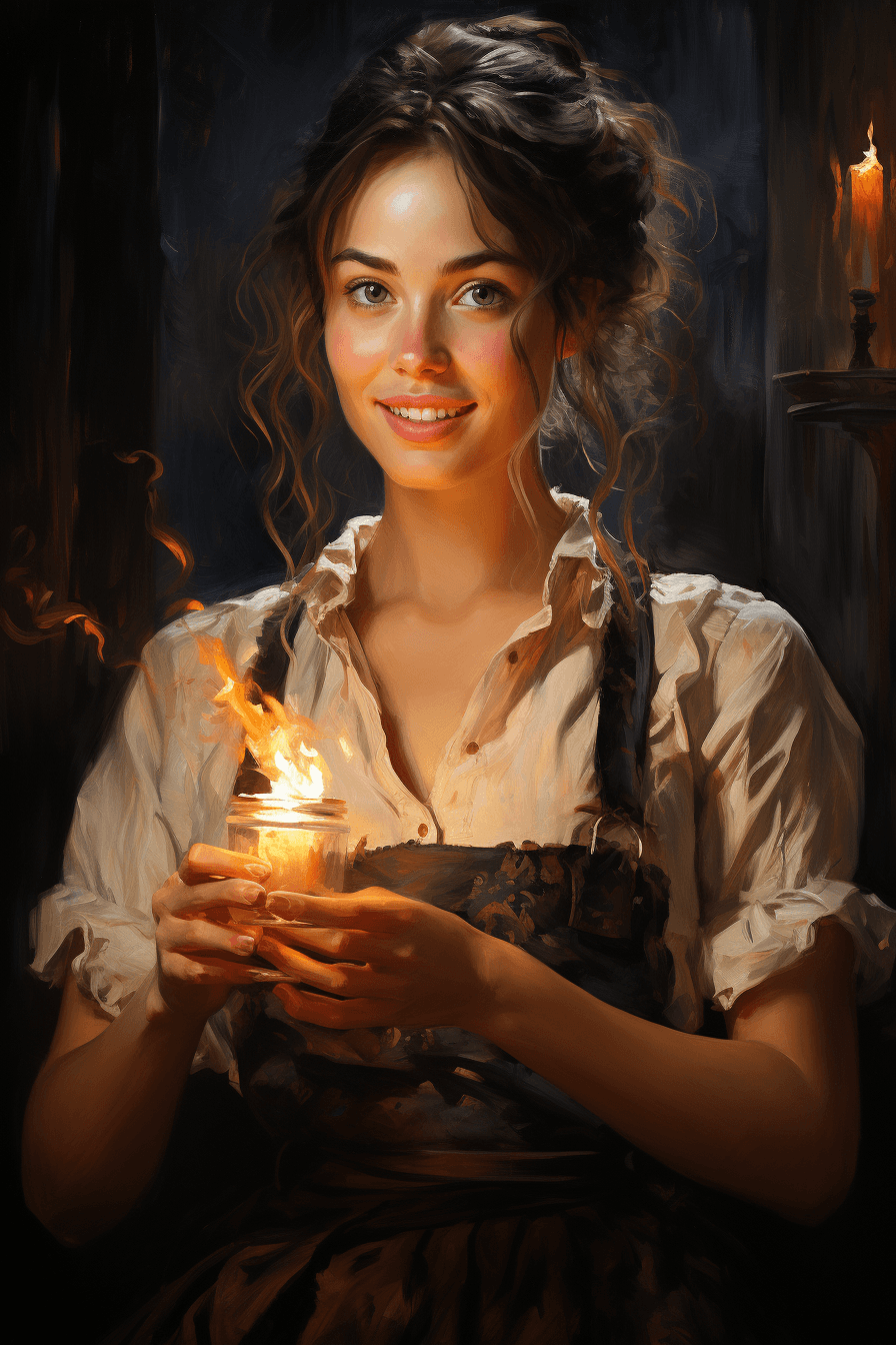 Midjourney prompt: A warm, impressionistic painting of a super cute w... - Midjourney