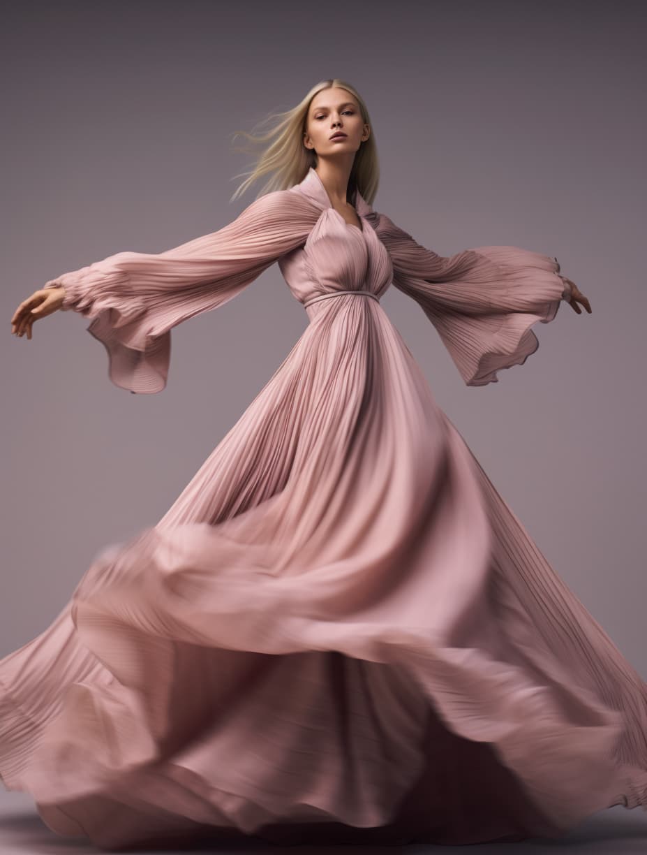 Midjourney prompt: a woman in a long dress on the cover of a magazine... - Midjourney