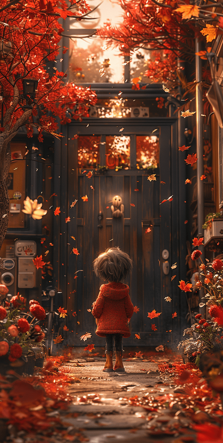 Midjourney prompt: A little girl with short hair and wearing a red wo... - Midjourney