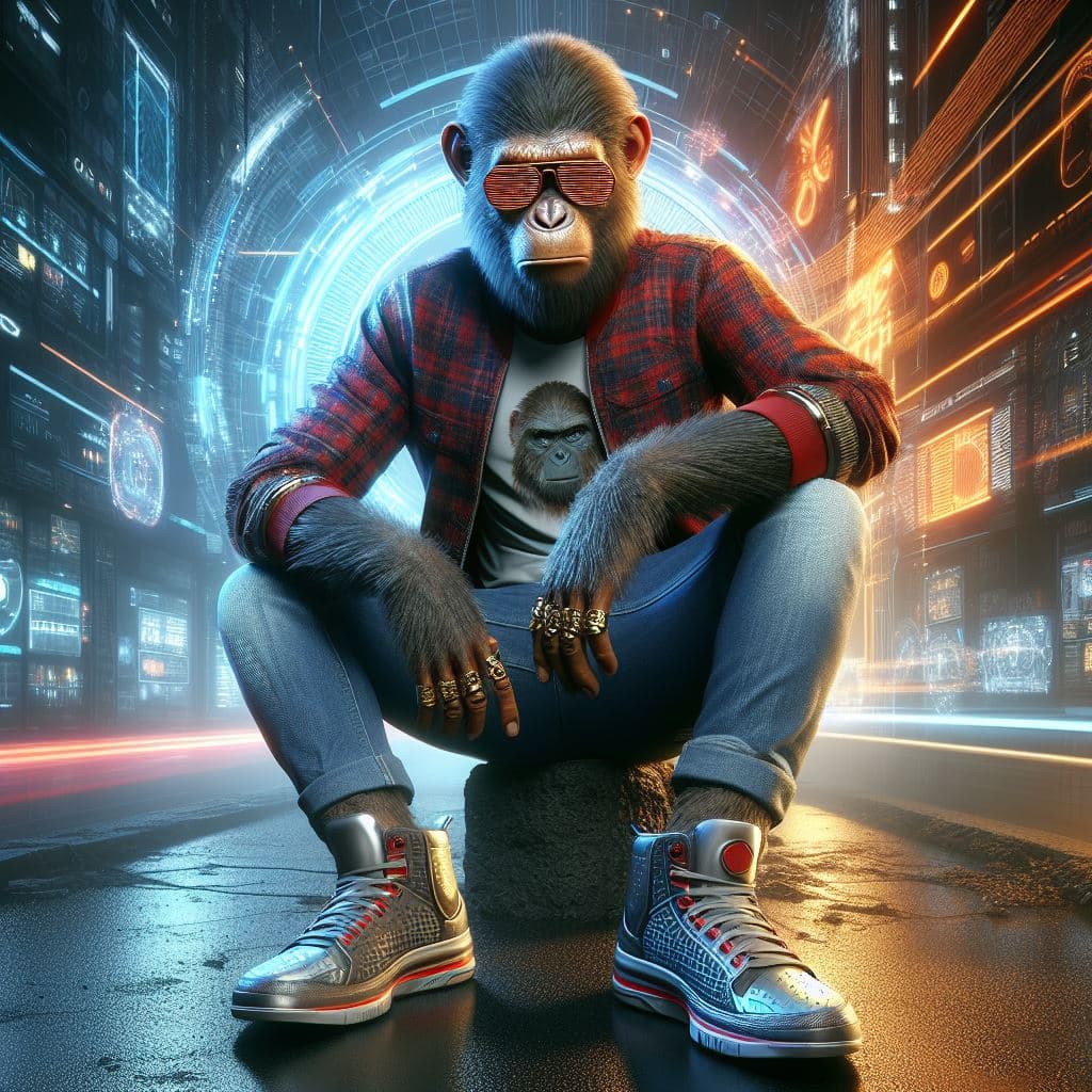 DALL·E prompt: King of Apes, ruling the urban jungle with style, ... - DALL·E