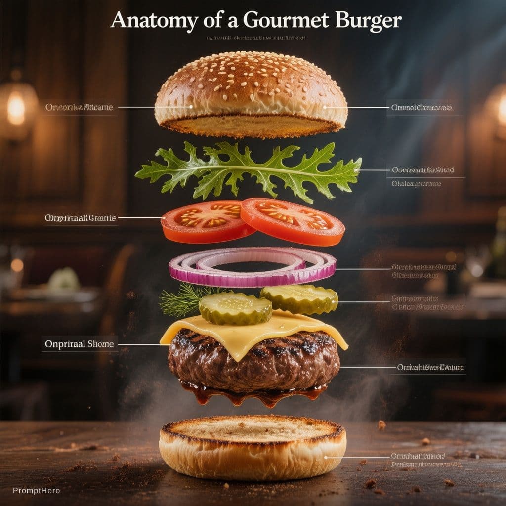 Hero prompt: Ultra-realistic cinematic food infographic of a go... - Hero