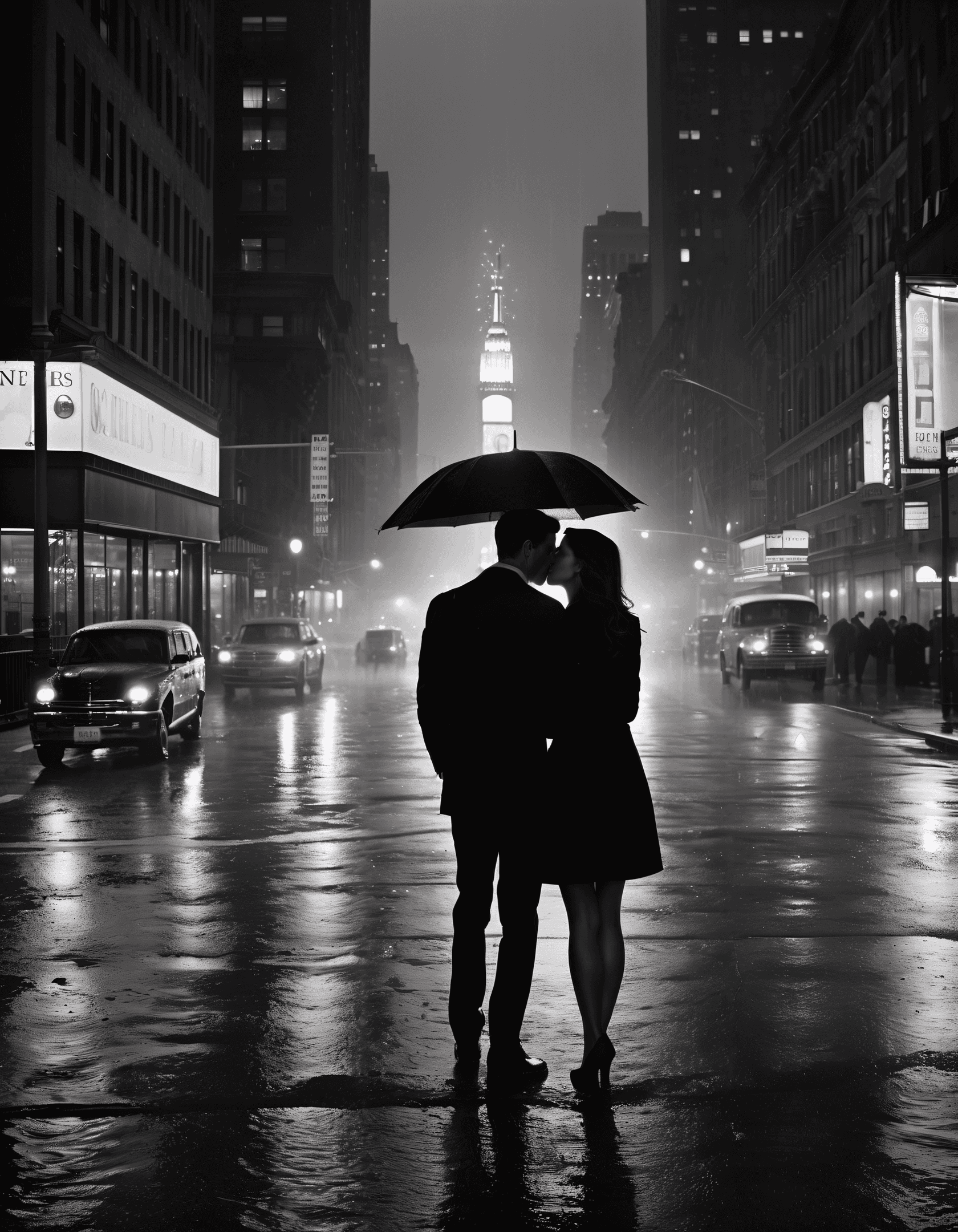 A Kiss in the Rain - Stable Diffusion
