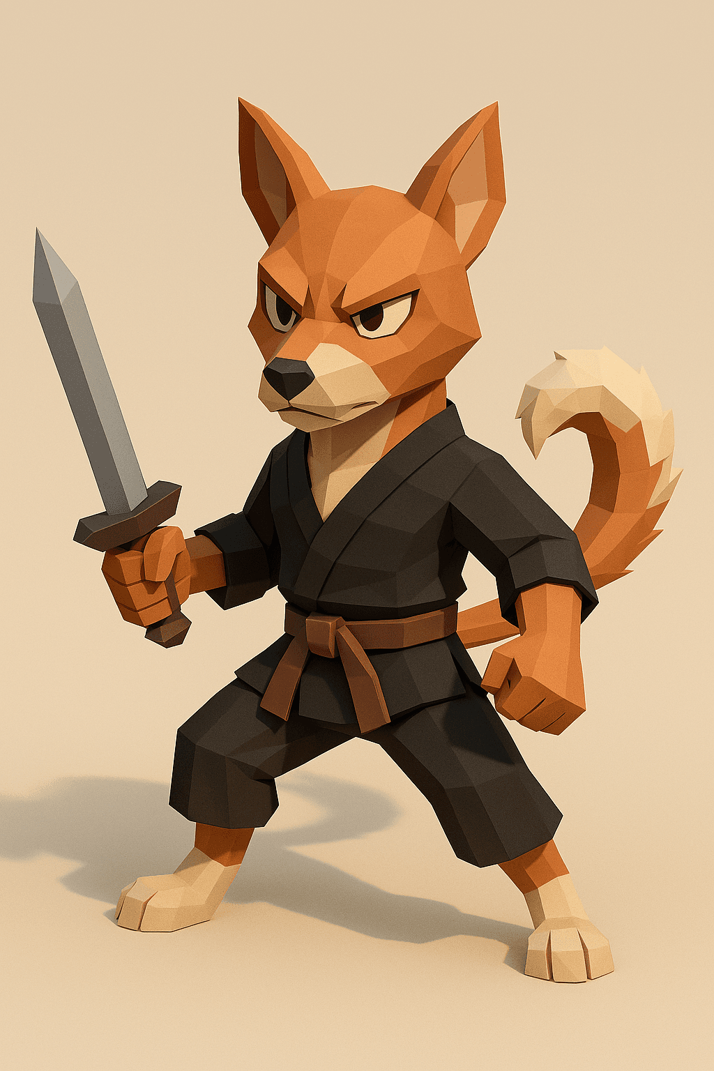 ChatGPT Image prompt: A low-poly 3D character design of Paco the dog wie... - ChatGPT Image