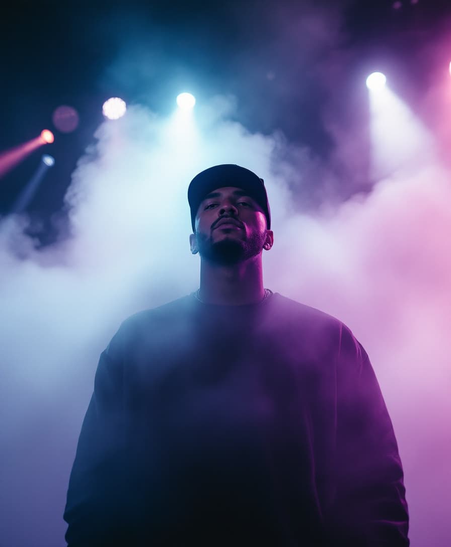 FLUX prompt: color photography of white-skinned rapper in baseb... - FLUX