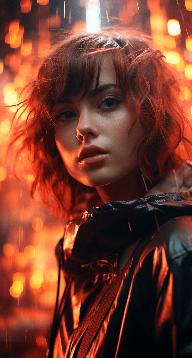 Midjourney prompt: an image showing up a girl that has short hair and... - Midjourney