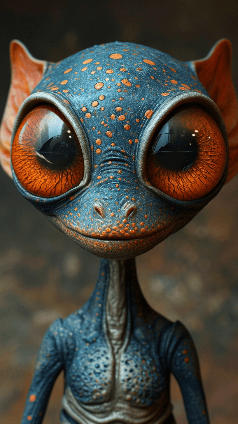 Midjourney prompt: 2d art of alien, in the style of textured illustra... - Midjourney