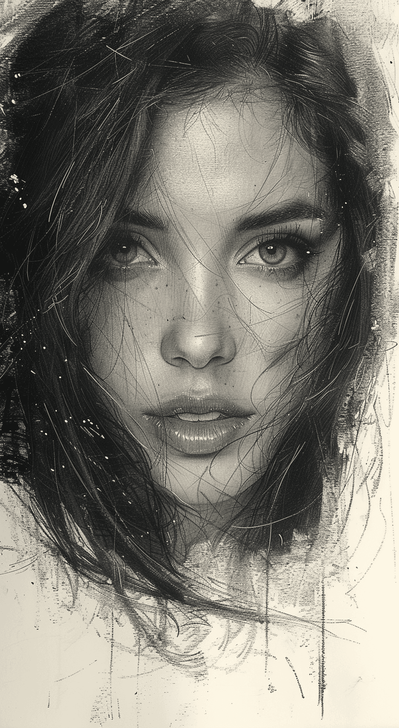 Midjourney prompt: beautiful woman, slight smile, white background, d... - Midjourney