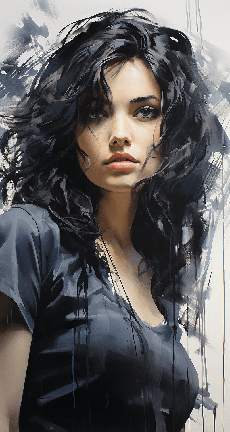 Midjourney prompt: drawing of a beautiful woman in a portrait sketchb... - Midjourney