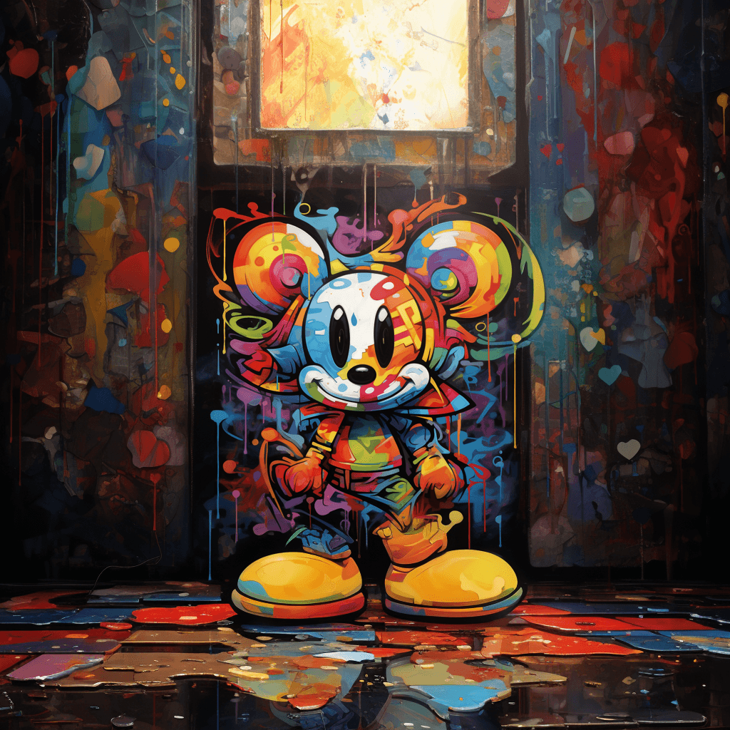 Midjourney prompt: Cubism Mickey mouse , cubism, picasso mixed with m... - Midjourney