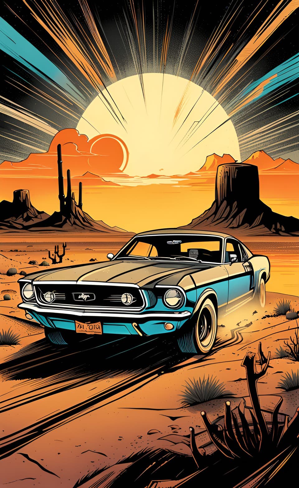 "Desert Survival: Fury's Edge" - Stable Diffusion