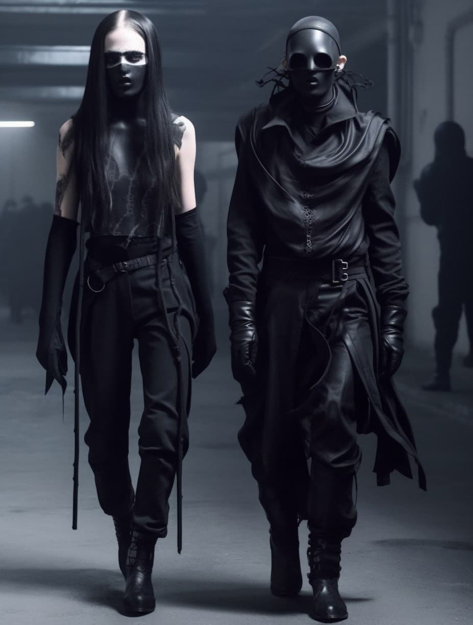 Midjourney prompt: beautiful avant garde fashion look and clothes, we... - Midjourney