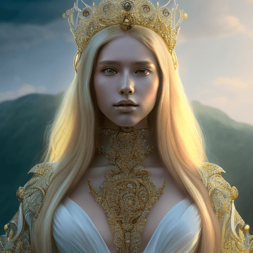 Openjourney prompt: portrait of a humanoid princess with long blonde h... - Openjourney