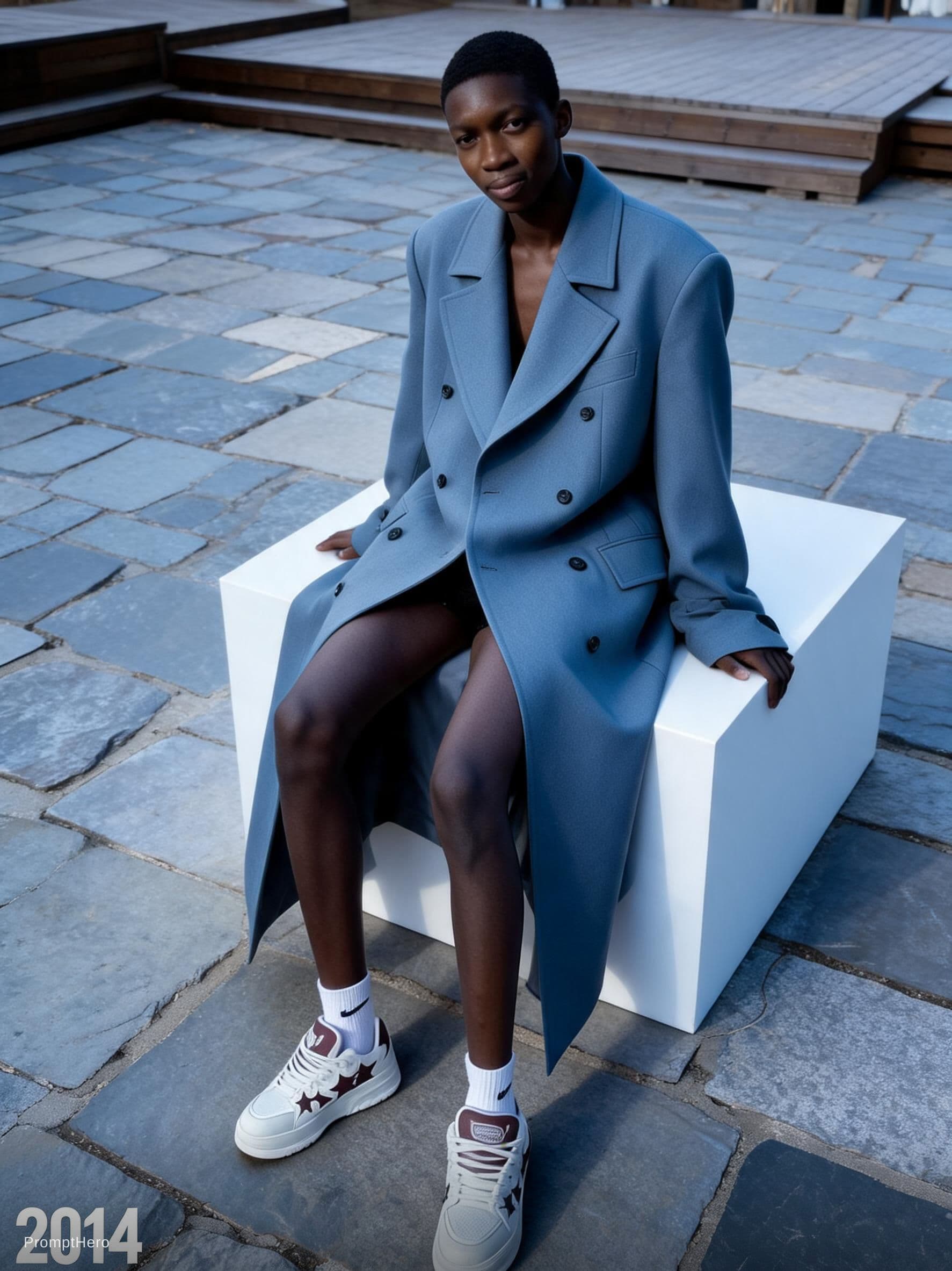 Hero prompt: sitting on top of a white cube, official jil sande... - Hero