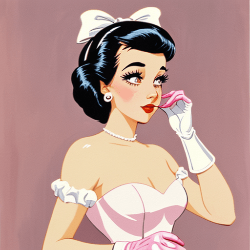 DreamShaper prompt: a painting of a woman in a white dress putting on ... - DreamShaper