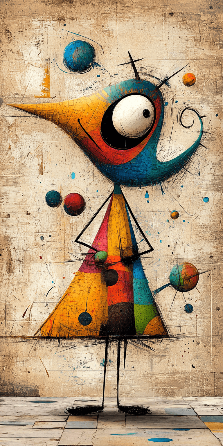 Midjourney prompt: abstract painting of a woman wearing a dress, in t... - Midjourney