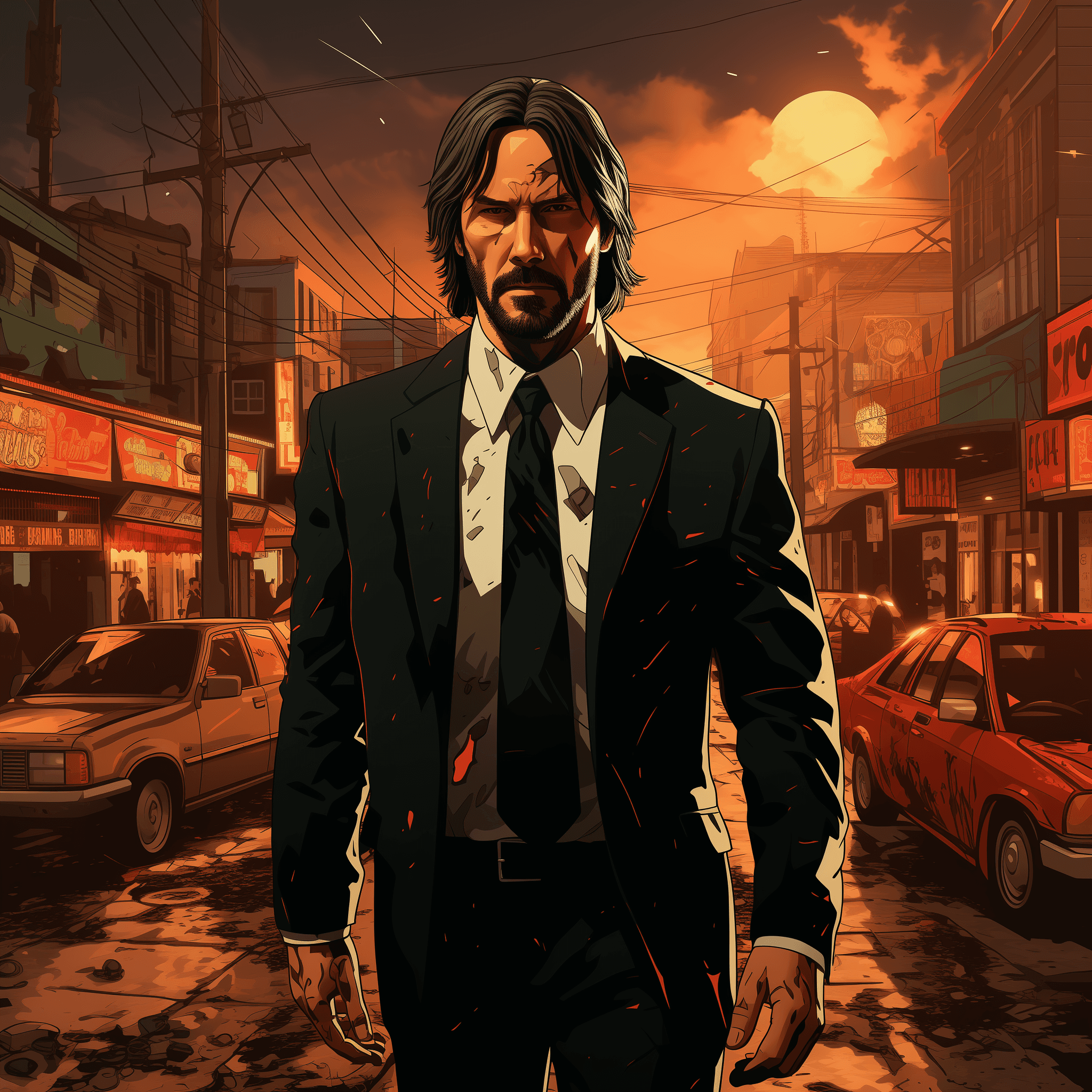 John Wick imagined as a GTA cartoon - Midjourney