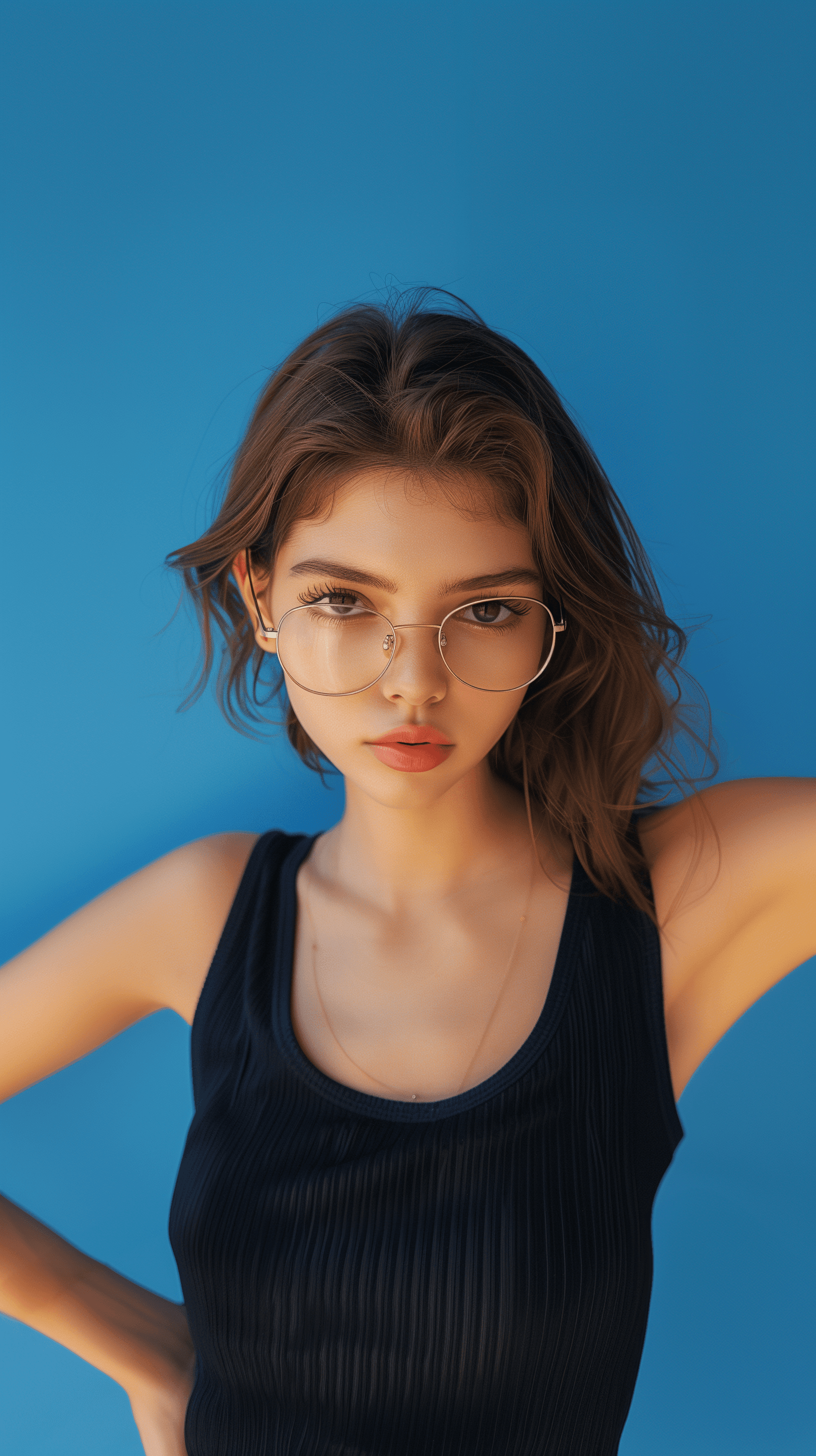 Midjourney prompt: photograph, upper-body, young woman model, minimal... - Midjourney
