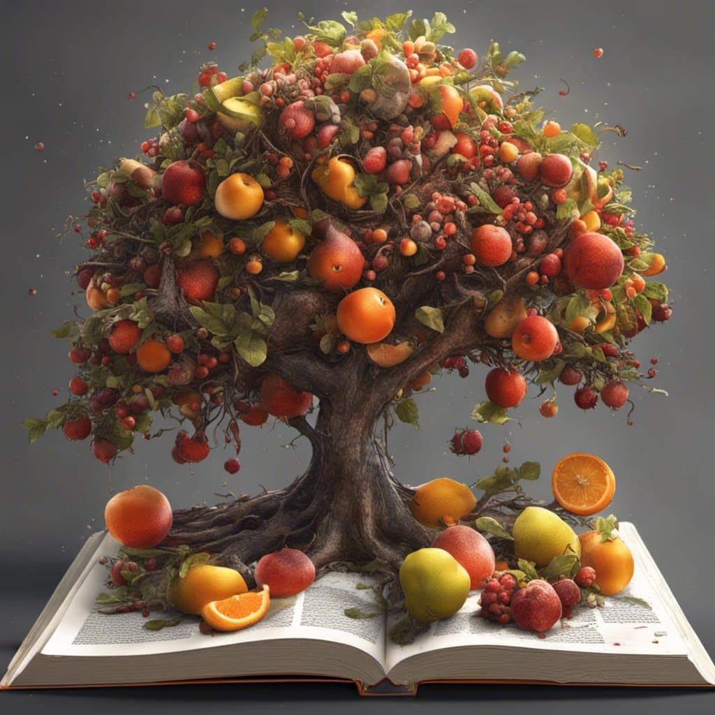 A tree sprouts to life from a book - Stable Diffusion