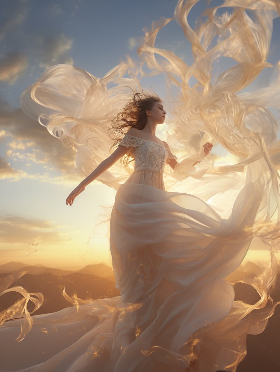 Midjourney prompt: the realm of the Air, magical winds environment, ... - Midjourney