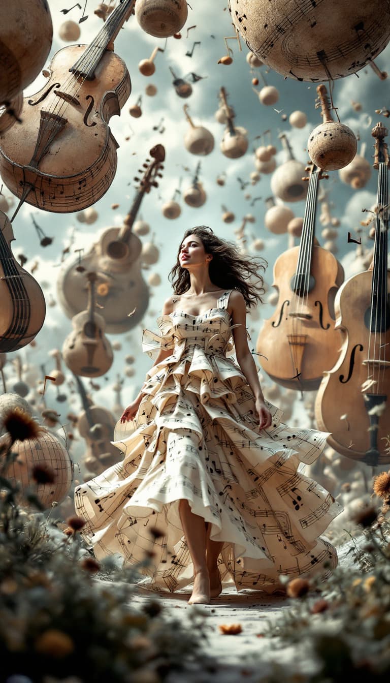 FLUX prompt: 26. A whimsical, full-body scene of a woman walkin... - FLUX