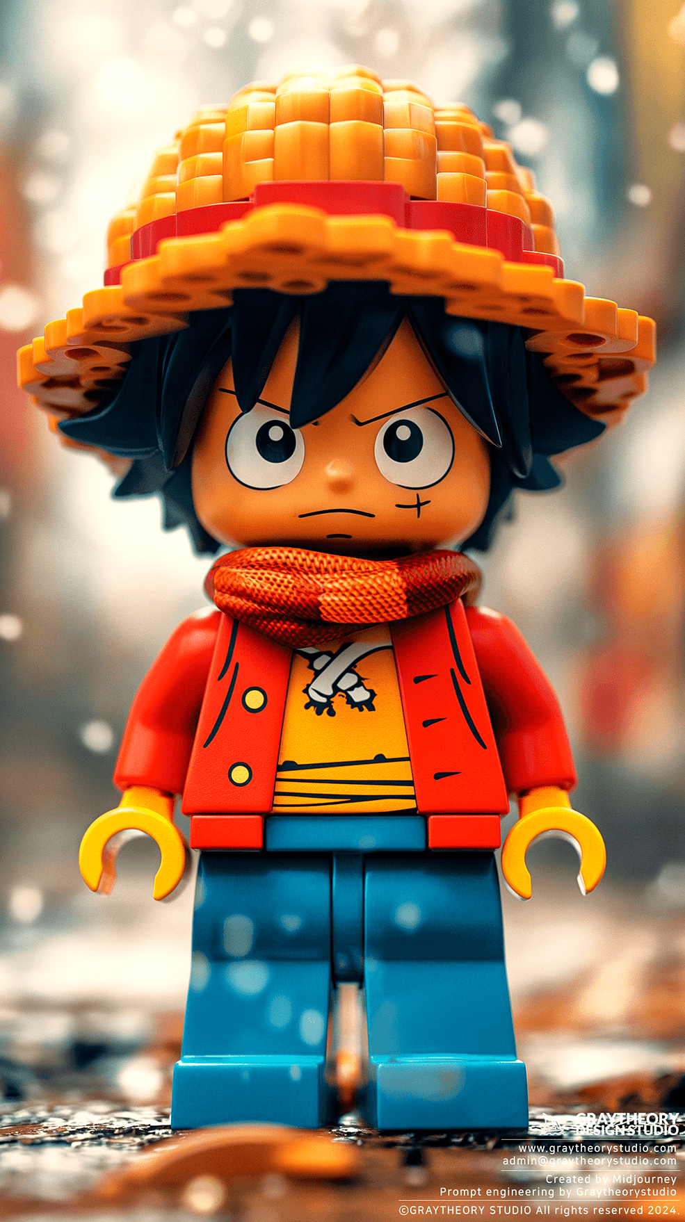 Midjourney prompt: mecro shot, Lego one piece, artistic color variati... - Midjourney