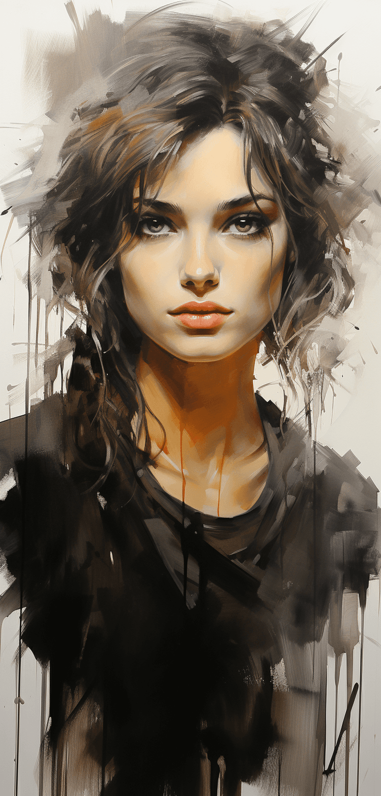 Midjourney prompt: black and white sketch of a beautiful girl, in the... - Midjourney