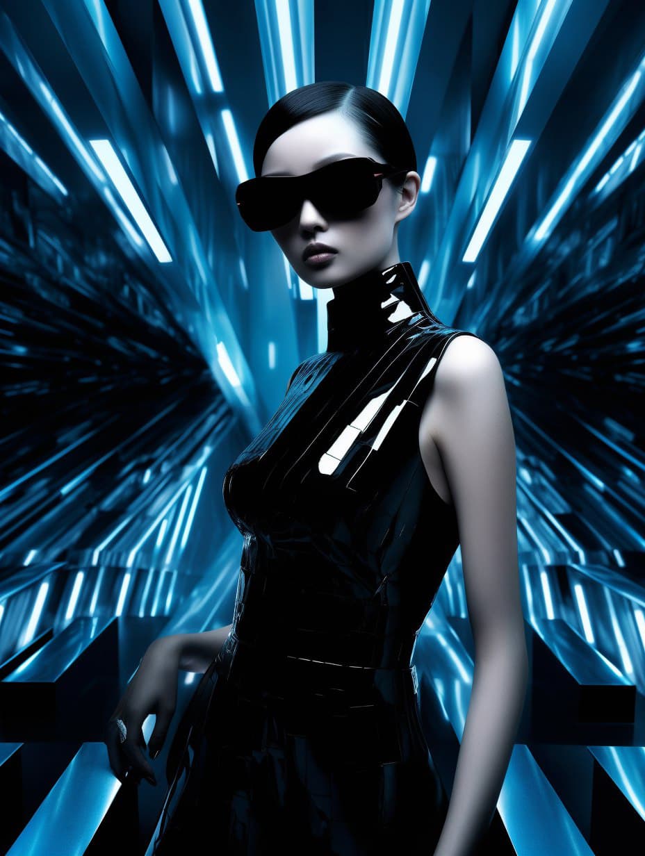 Midjourney prompt: a woman in a black dress posing for a picture, by ... - Midjourney