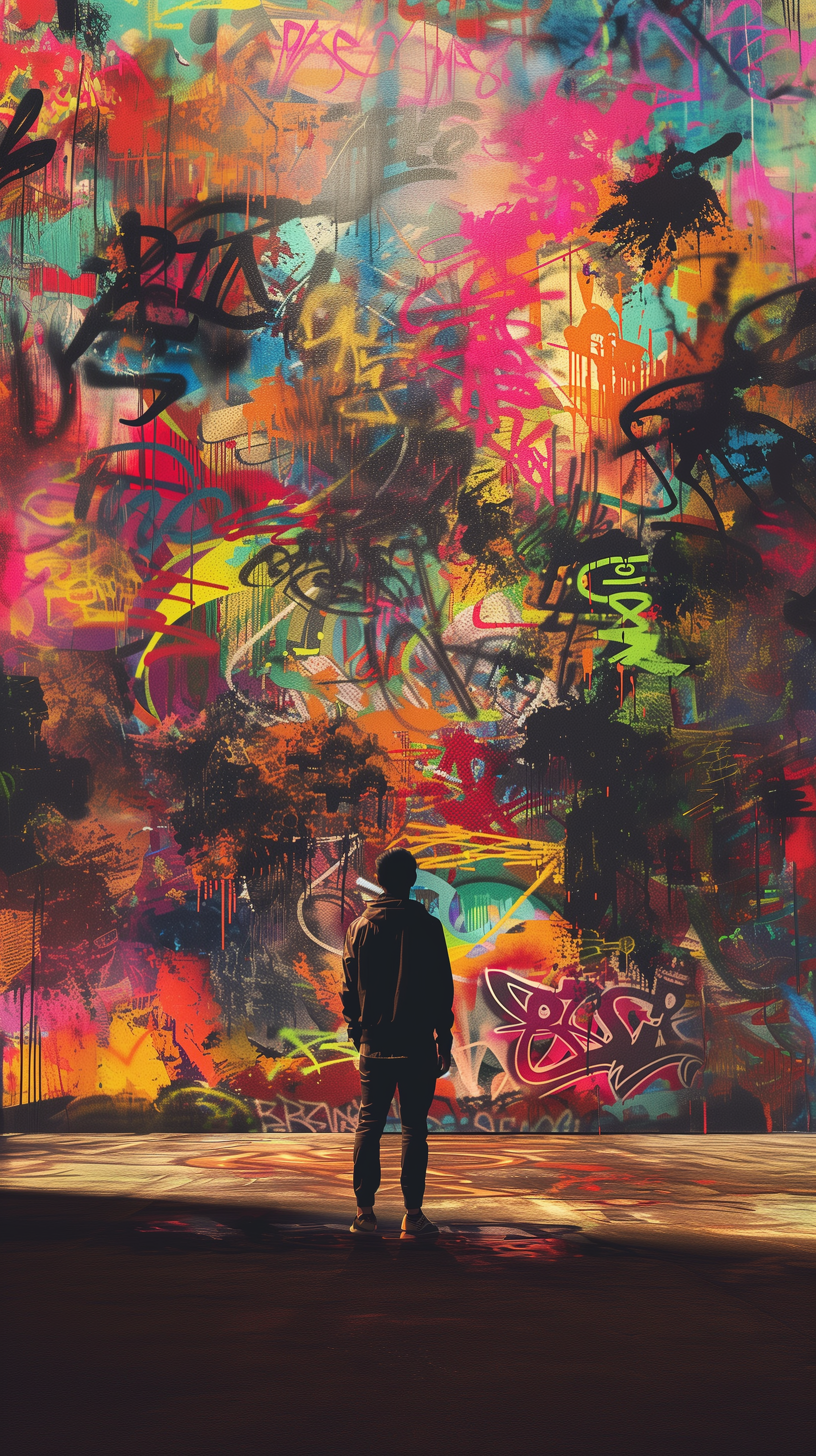 Midjourney prompt: illustration reflecting street art style, a lone f... - Midjourney
