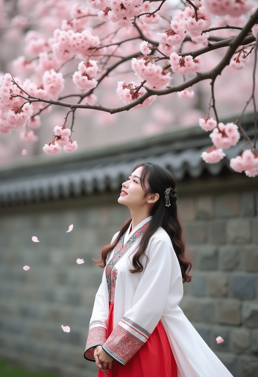 FLUX prompt: A woman in a traditional Chinese Hanfu dress, whit... - FLUX