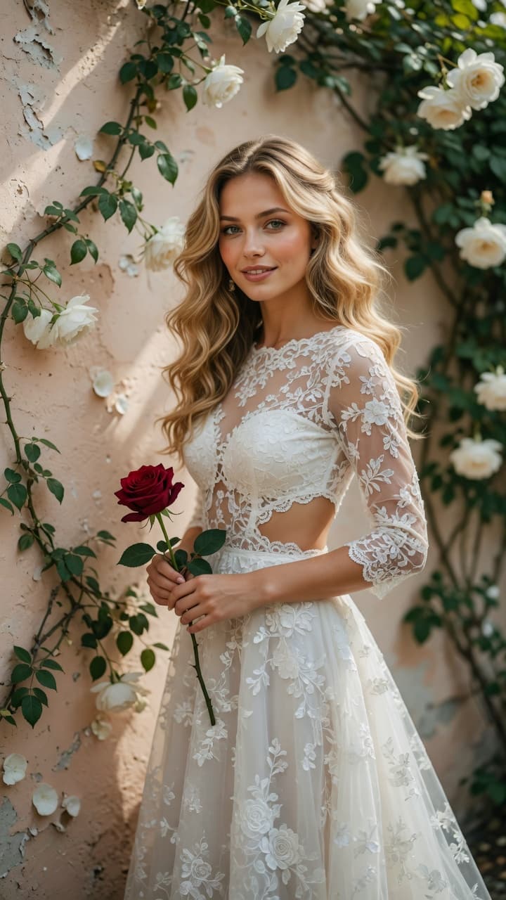A stunningly beautiful young woman with long, flow... - PromptHero