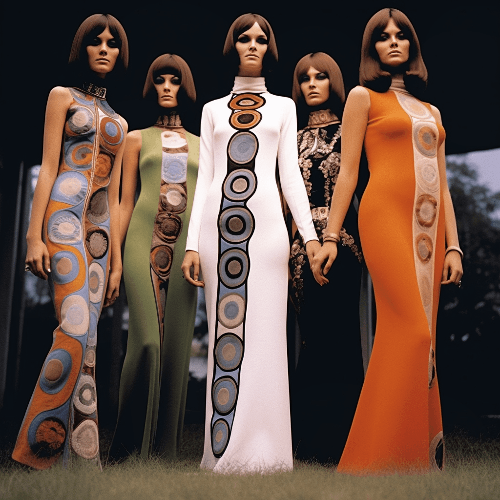 Midjourney prompt: high fashion, vogue, squares, flower pattern, 1967... - Midjourney