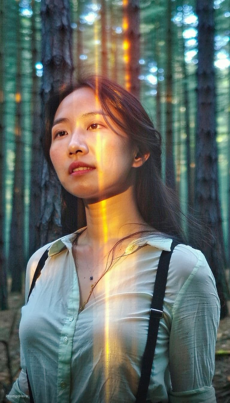 Stable Diffusion prompt: A cinematic portrait of an Asian woman standing in... - Stable Diffusion