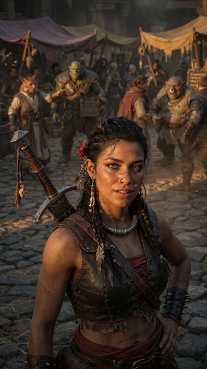 A magnificent 25-year-old Amazon warrior with fier... - PromptHero