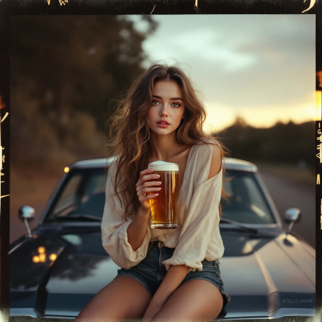 FLUX prompt: "A hyper-realistic, film-grained Polaroid photo of... - FLUX
