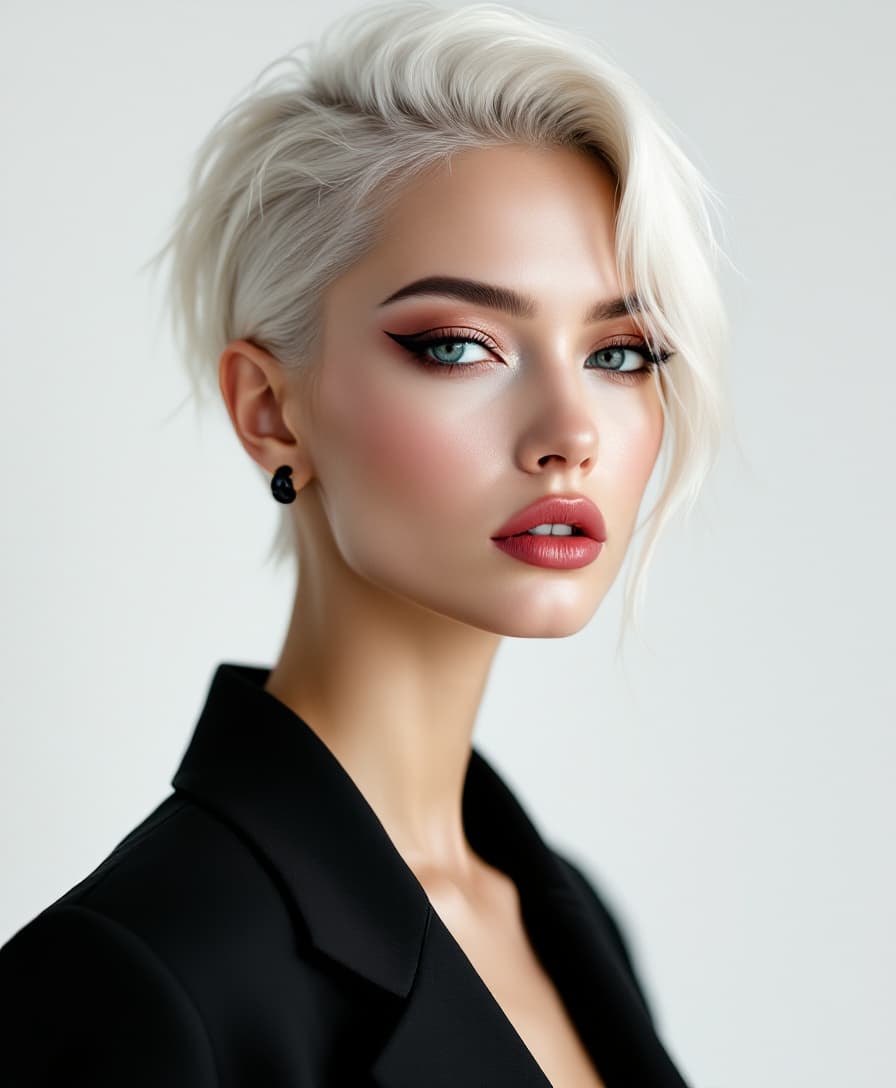 FLUX prompt: A high-fashion editorial portrait of a woman with ... - FLUX