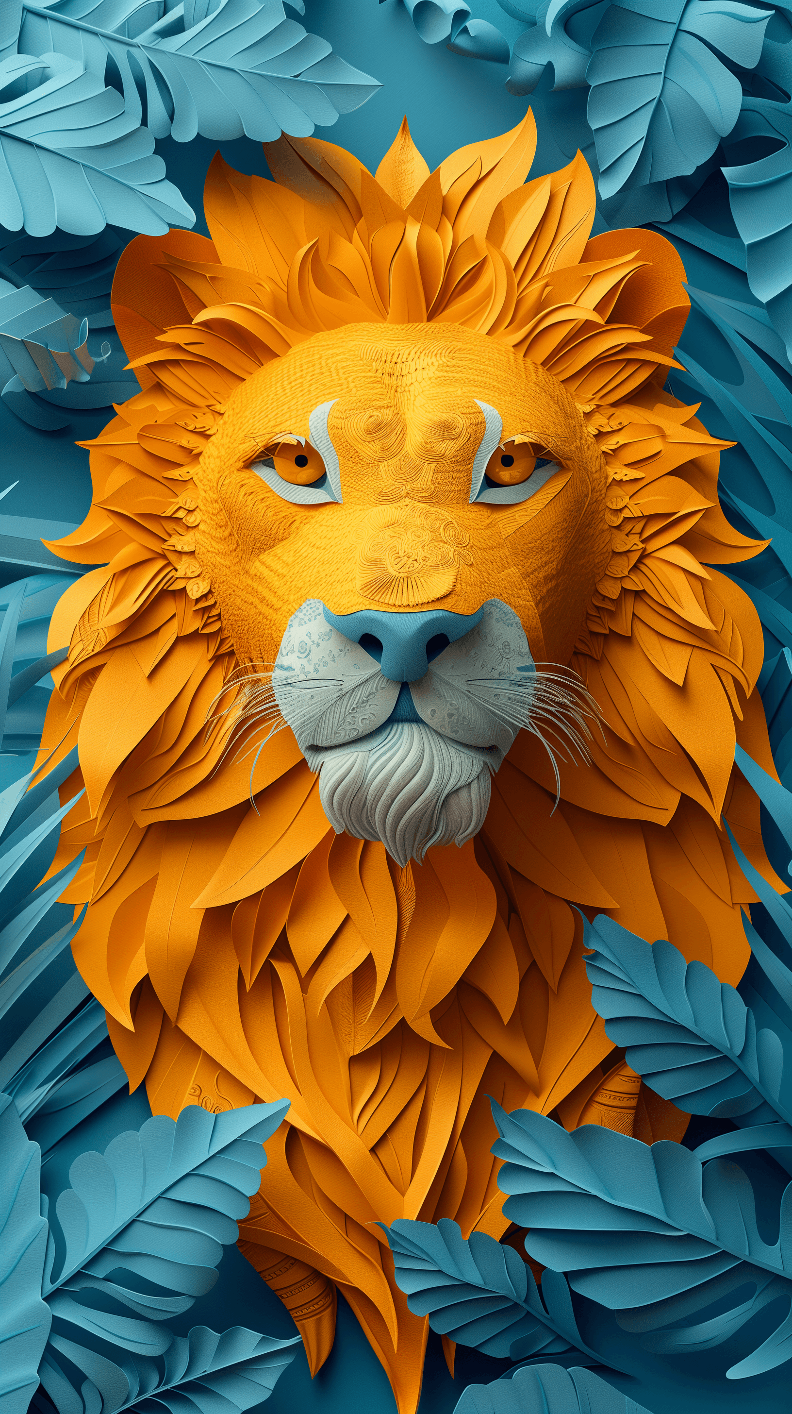 Midjourney prompt: 3d rendering, front view, beautiful animals, paper... - Midjourney